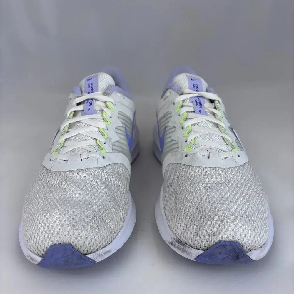 Nike Woman's Downshifter 11 Summit White/Lime Ice/Purple Size 9.5 Running Mesh